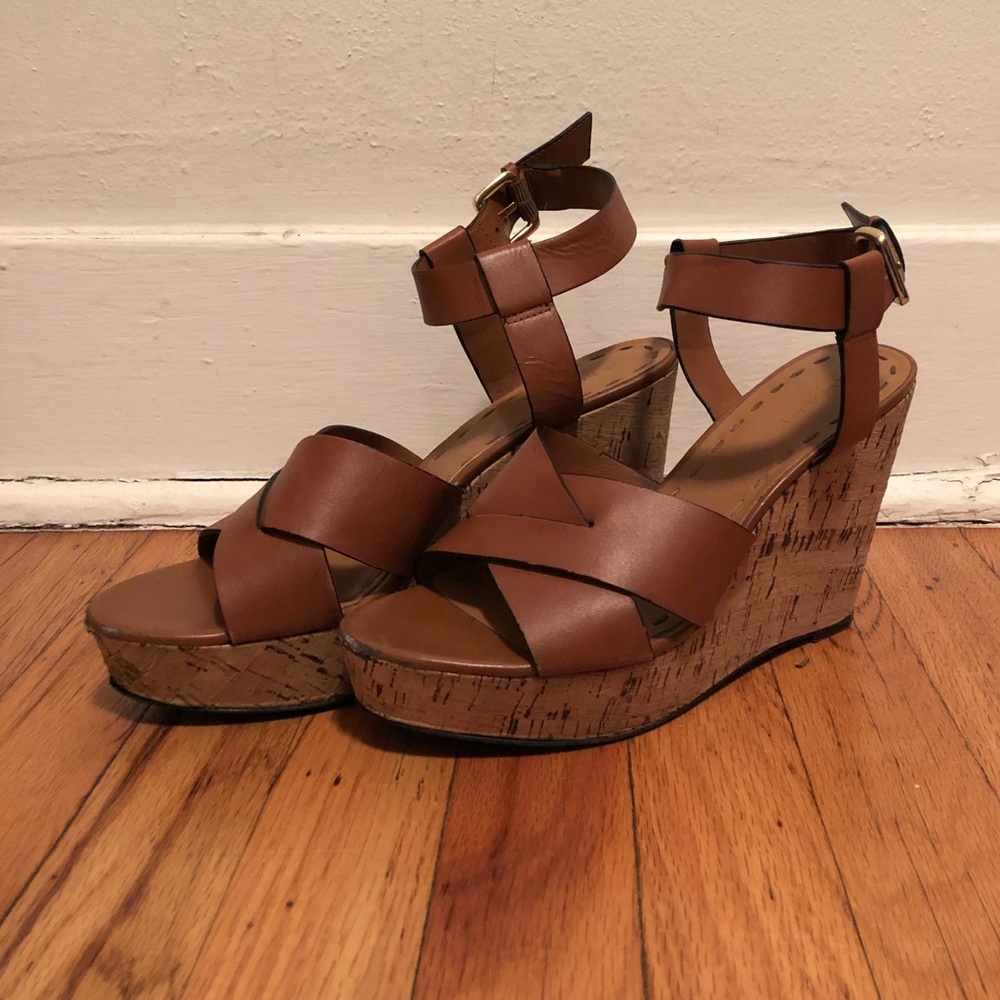 *closet clean out!* Brown leather wedges
